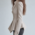 Arabella | Refined Ivory Asymmetric Button Blazer