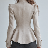 Arabella | Refined Ivory Asymmetric Button Blazer