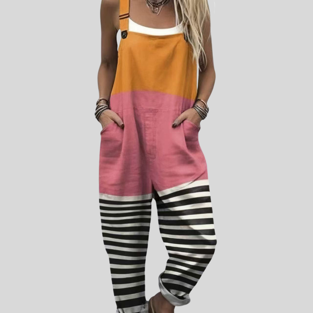 Kate | Orange and Pink Dungarees
