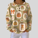 Hermione | Cosy Autumn Button Sweatshirt