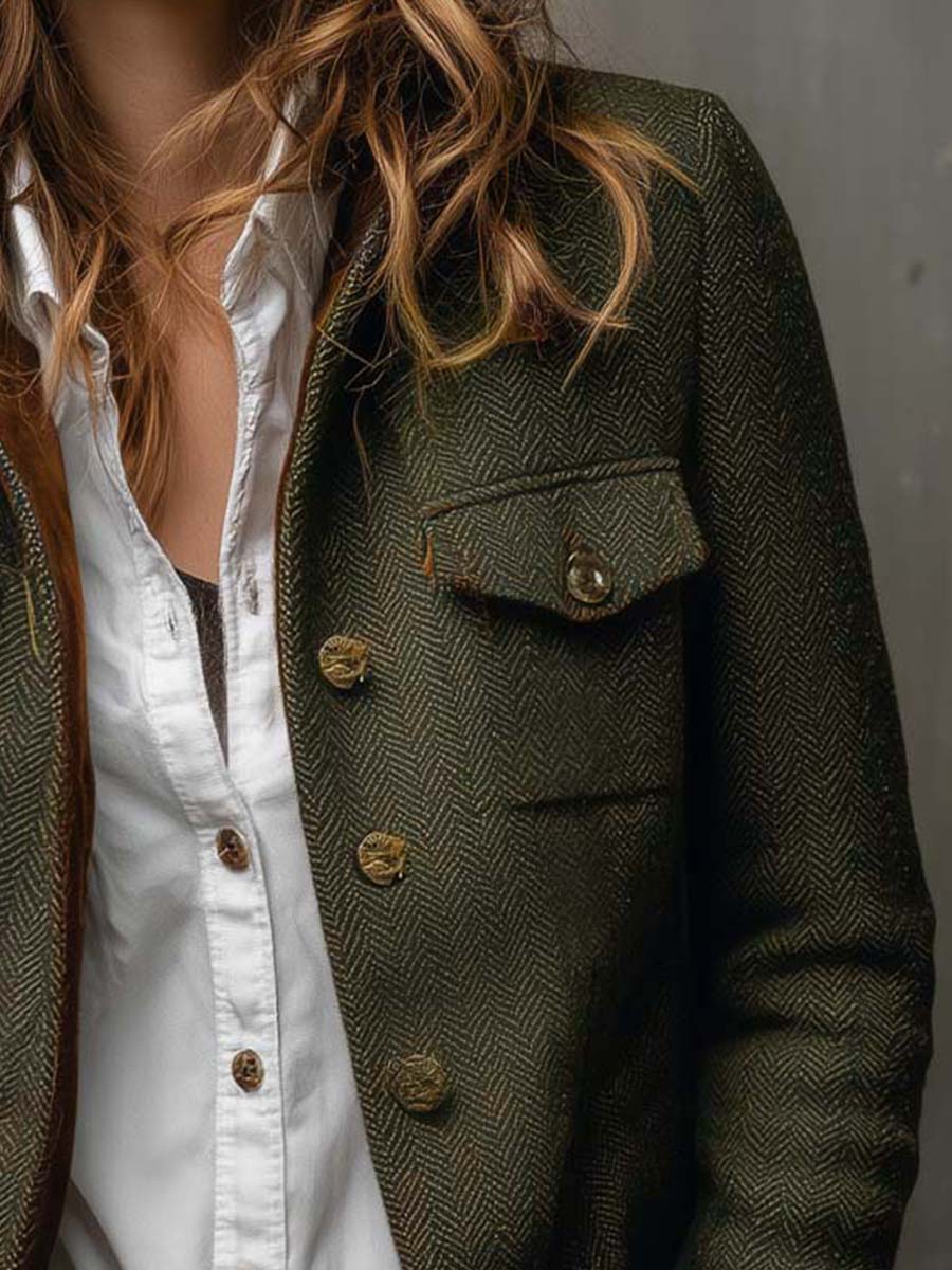 Rhoda | Heritage Herringbone Trench Coat