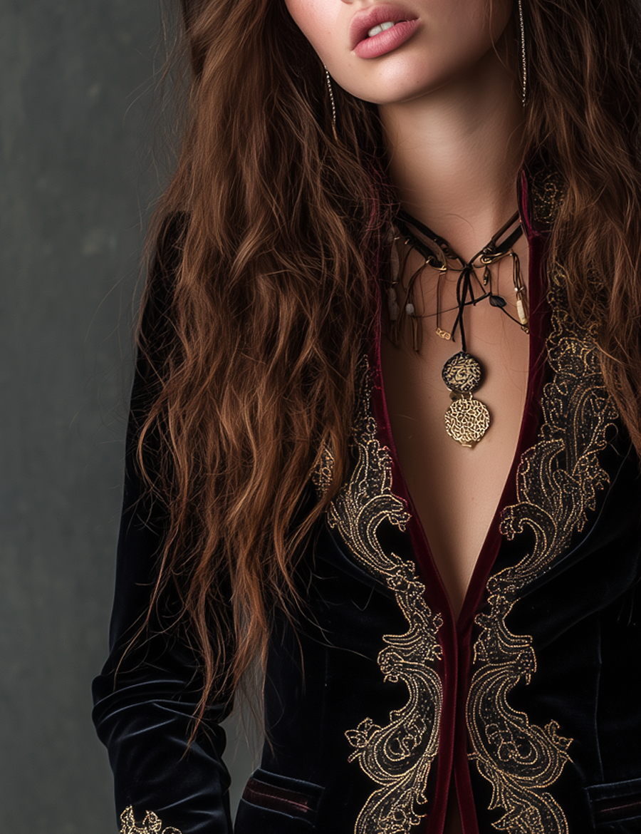 Clementine | Vintage Baroque Embroidered Velvet Blazer