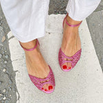 Imogen | Golden Woven Flip-Flops