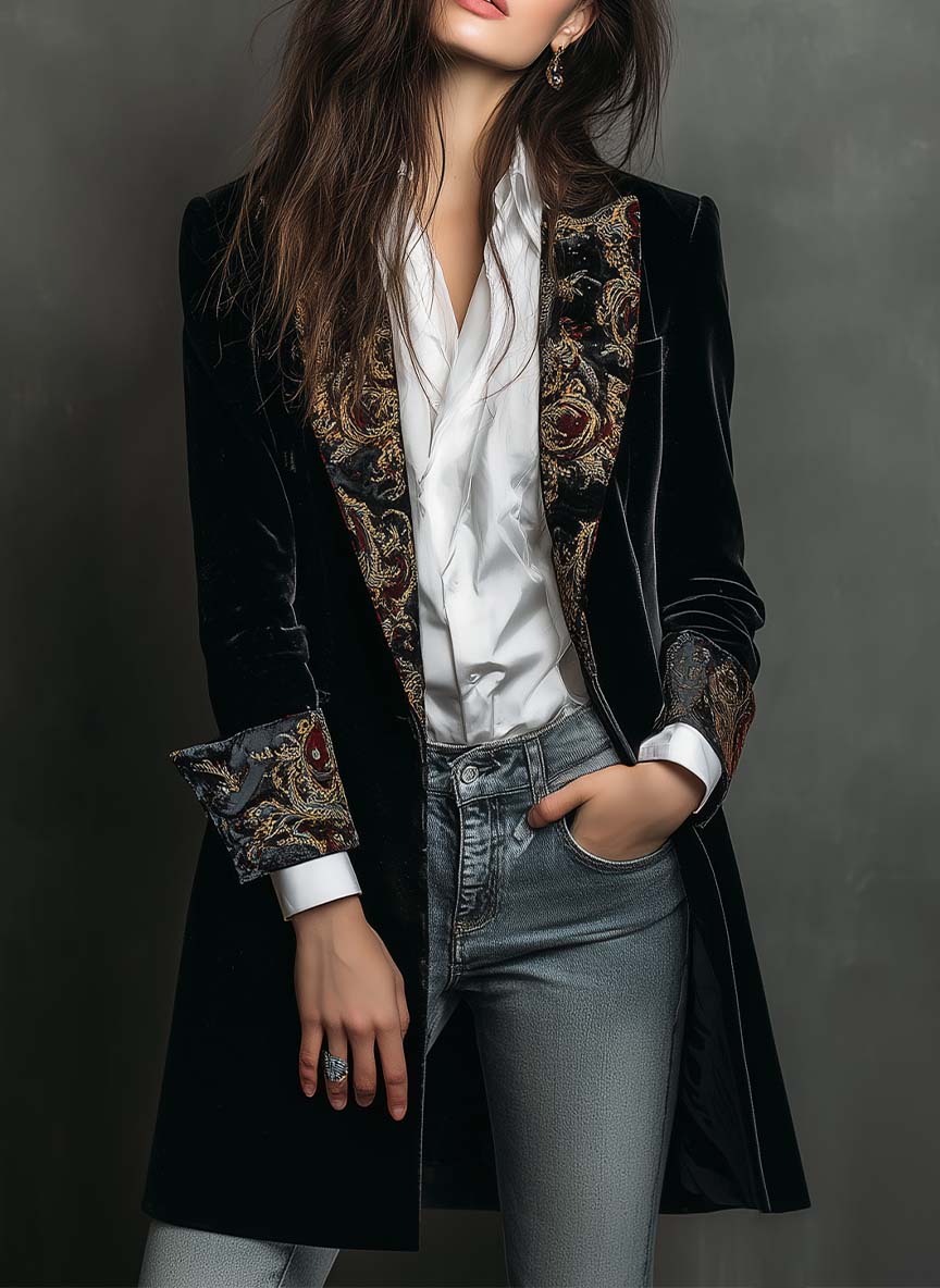 Octavia | Cropped Baroque Blazer