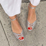 Imogen | Golden Woven Flip-Flops