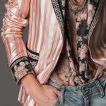 Cassandra | Bohemian Satin-Striped Tailored Blazer