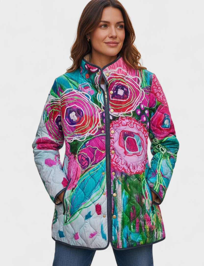 Arabella | Bold Large Rose Print Jacket
