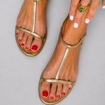 Rowena | Golden Spring Flip-Flops