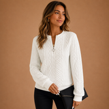 Pauline | Women's Zip-Up Knit Cardigan for Elegant Comfort