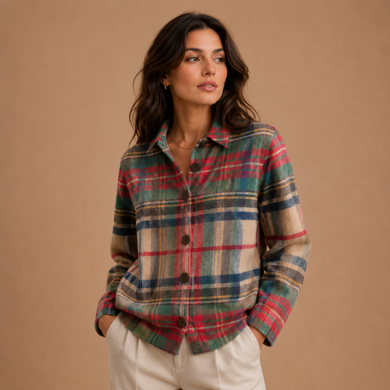 Gemma | Multicolour Check Button-Up Cardigan