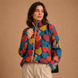 Susannah | Multicoloured Heart Pattern Cardigan