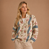 Sabrina | Pink Clematis Pattern Cardigan