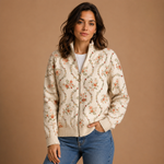 Irene | Delicate Floral Vine Cardigan