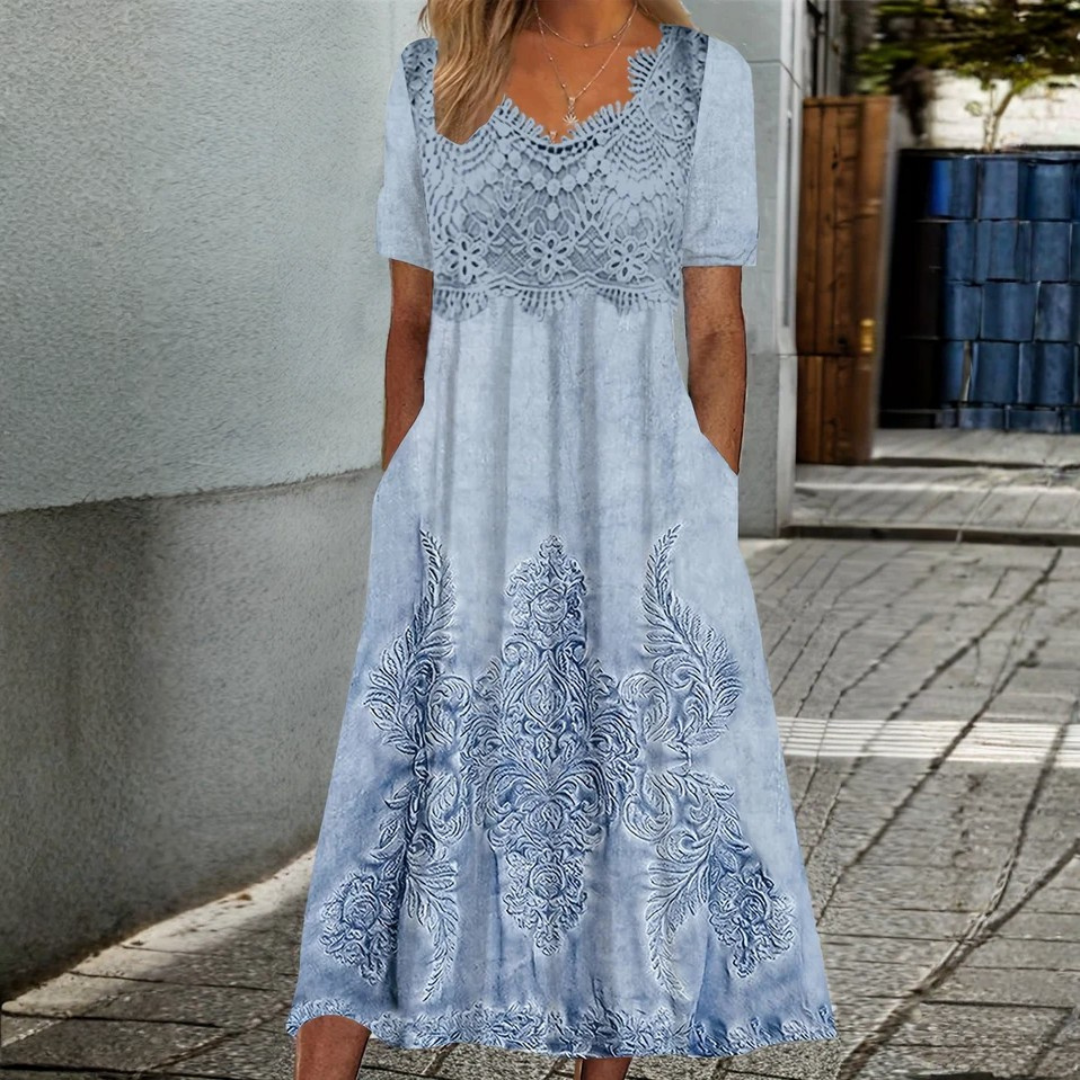 Alma | Elegant Floral Midi Dress