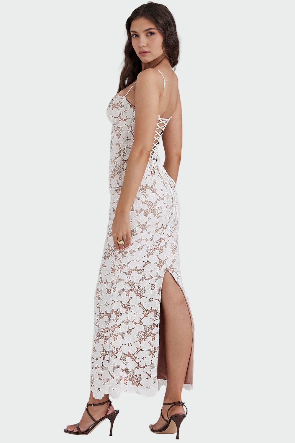 Betty | Long Floral Lace Dress