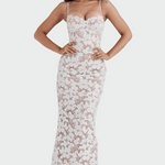 Betty | Long Floral Lace Dress