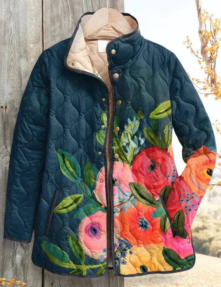 Flora | Navy Jacket with Large Flowers