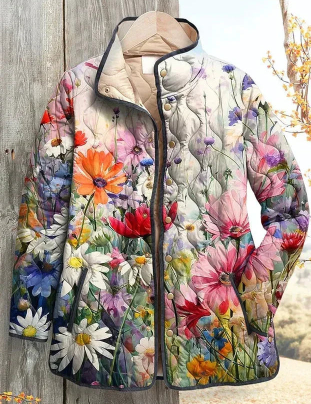 Harriet | Cream Jacket with Large Flowers