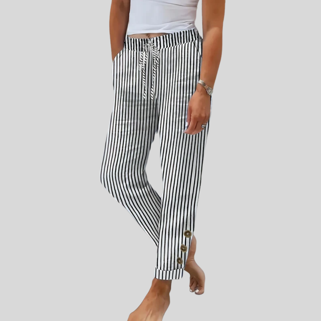 Edith | Comfortable Striped Trousers