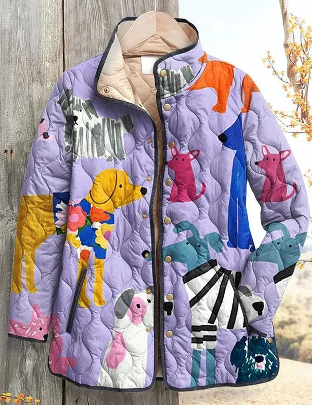 Marian | Lilac Jacket with Colourful Print