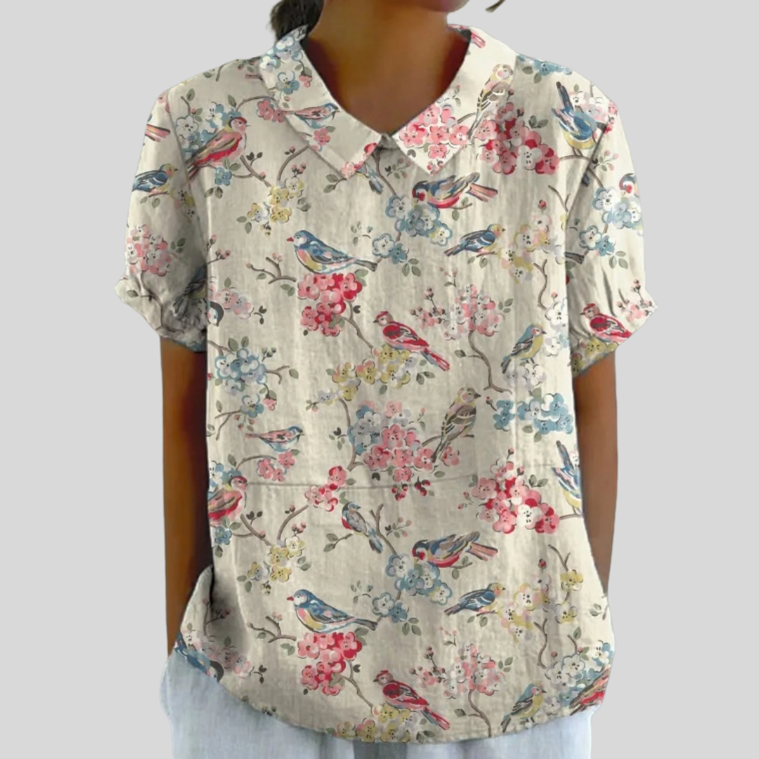 Louise | Floral Polo Top