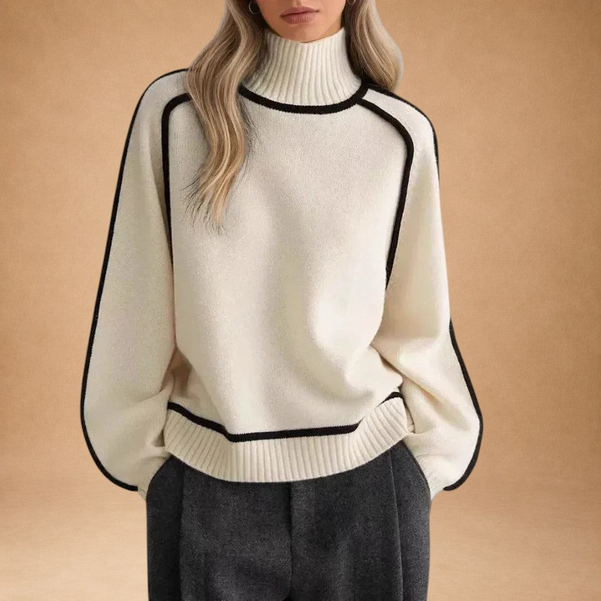 Valerie | Elegant Plain High-Neck Jumper