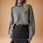 Valerie | Elegant Plain High-Neck Jumper