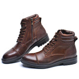 Harold | Durable Men's Ankle Boots with Zip and Laces