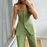 Sandra | Sleeveless Button-Up Set