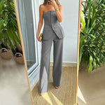 Sandra | Sleeveless Button-Up Set