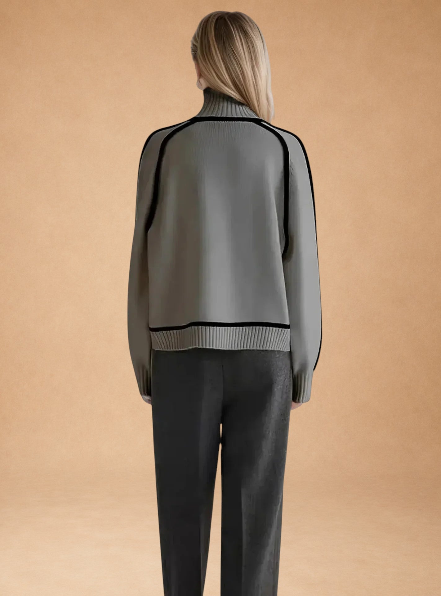 Valerie | Elegant Plain High-Neck Jumper