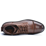 Harold | Durable Men's Ankle Boots with Zip and Laces