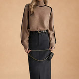Valerie | Elegant Plain High-Neck Jumper