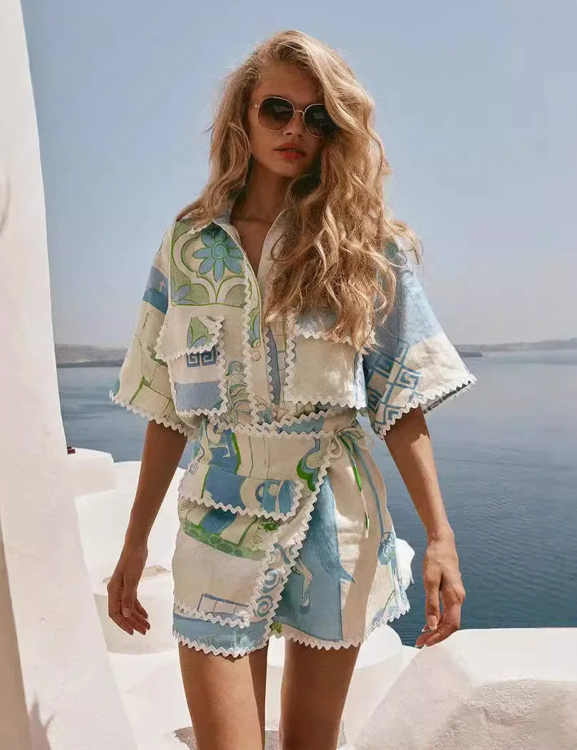 Gillian | Chic Patchwork Two-Piece