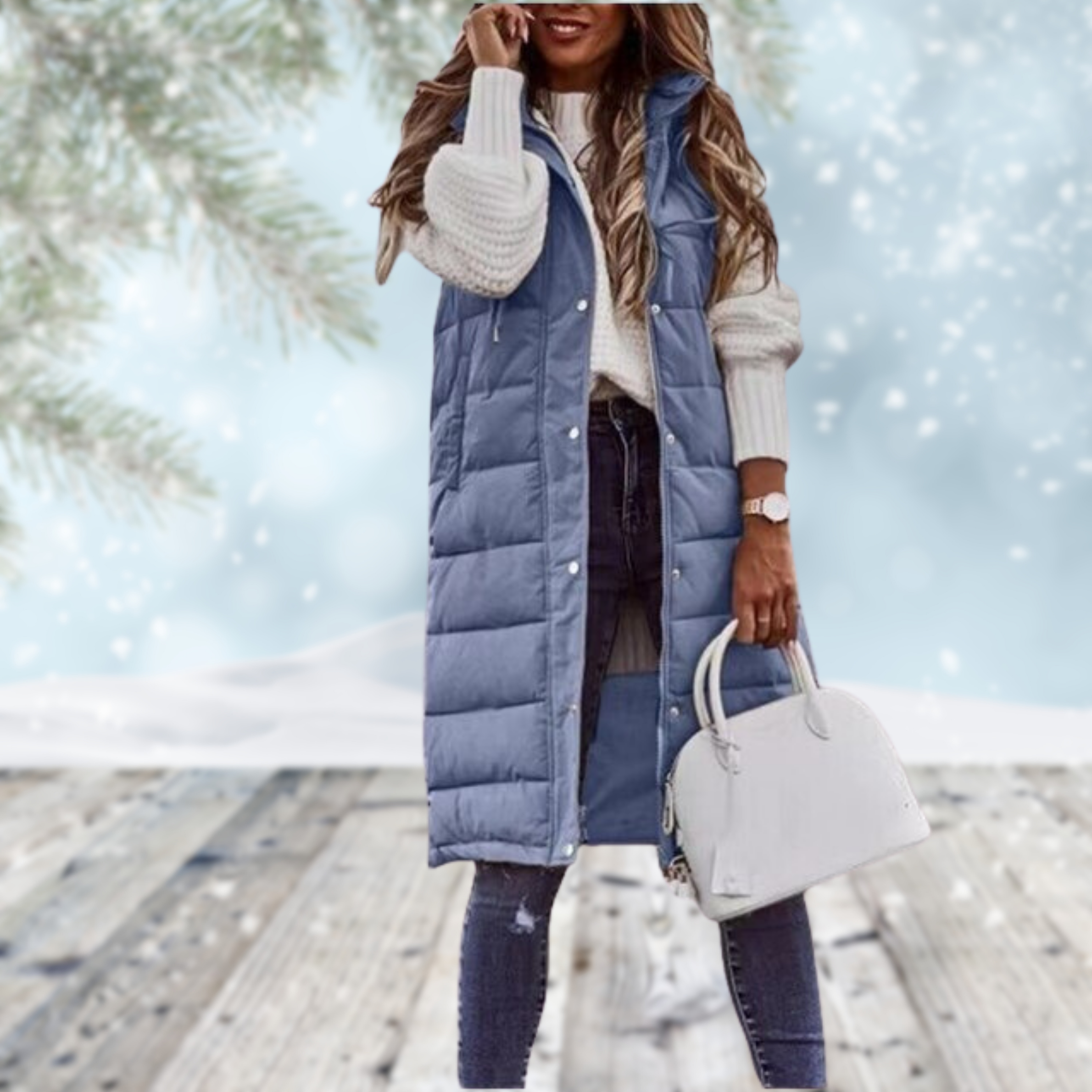 Leah | Long Gilet with Side Pockets