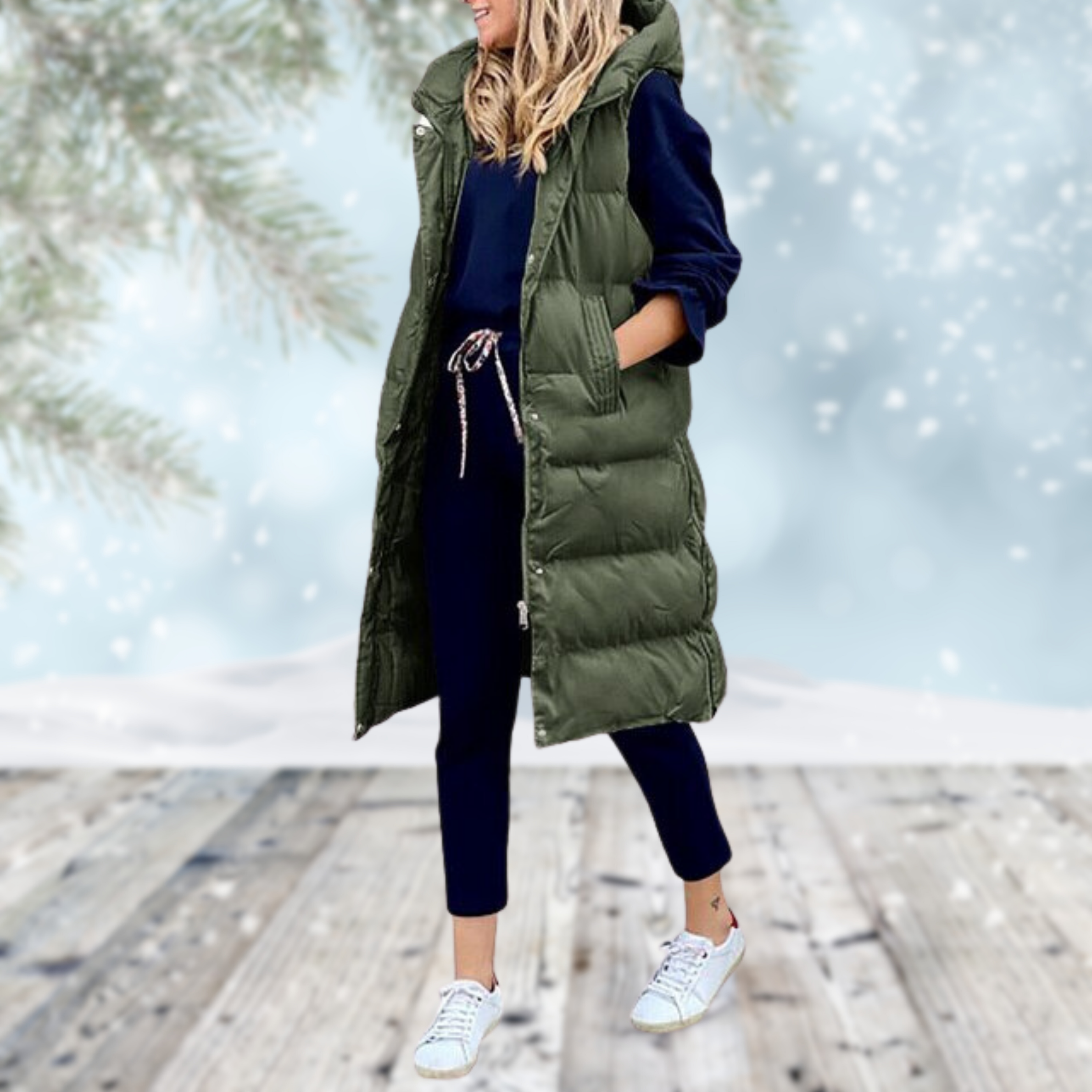 Leah | Long Gilet with Side Pockets