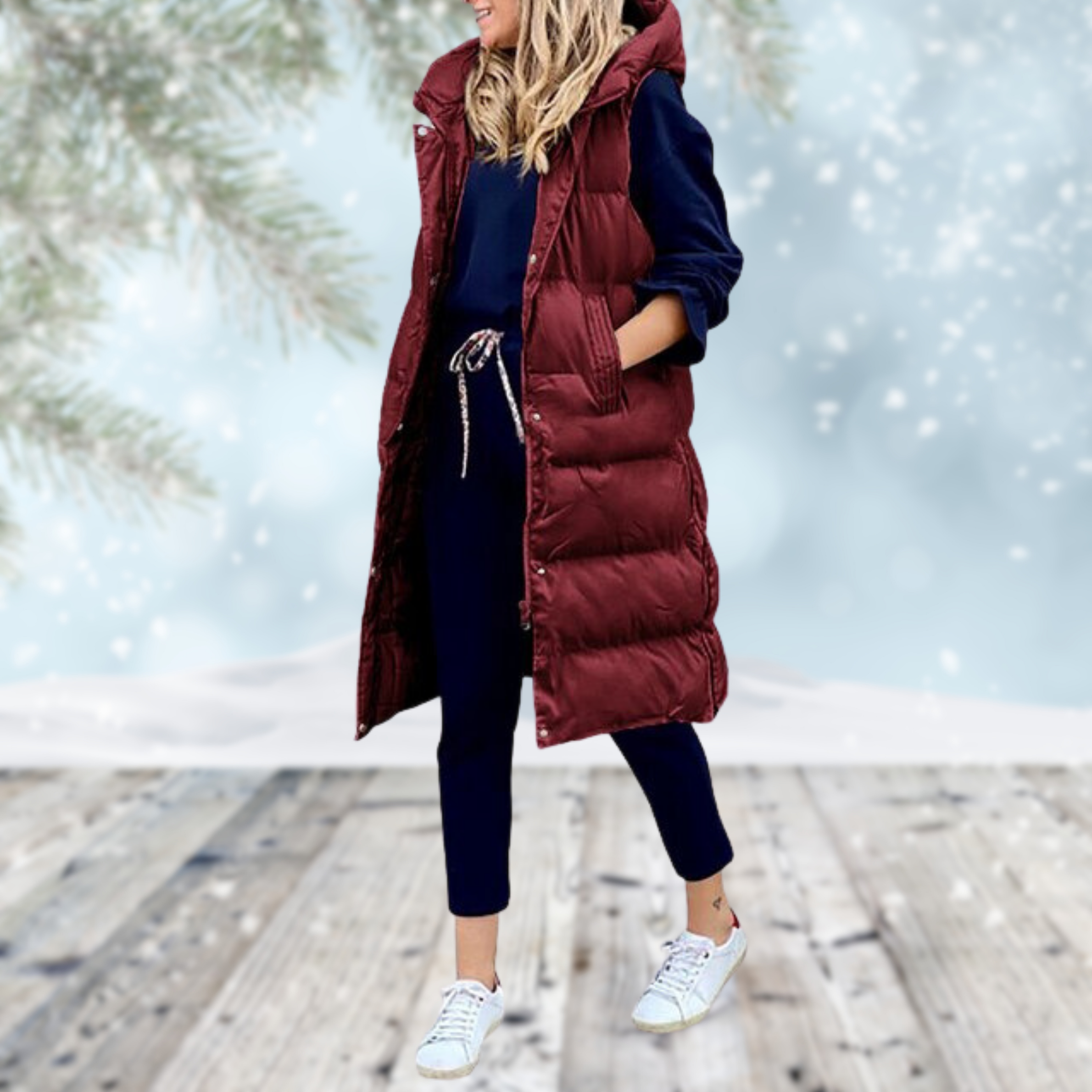 Leah | Long Gilet with Side Pockets