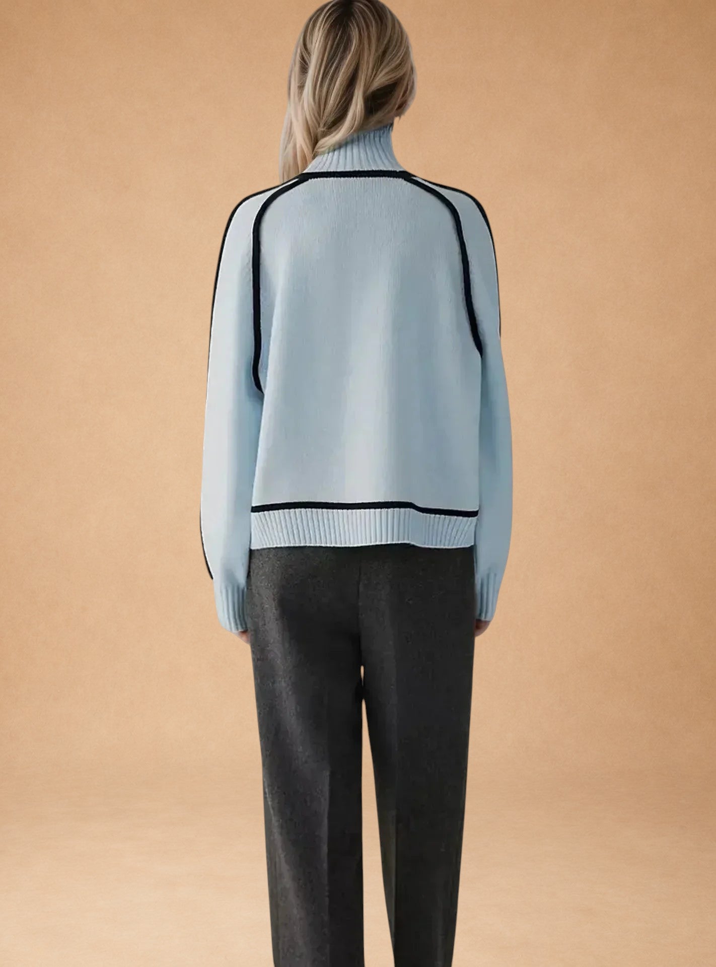Valerie | Elegant Plain High-Neck Jumper