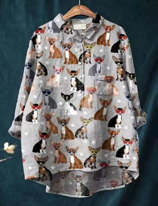 Marie | Blouse with Chihuahua Design