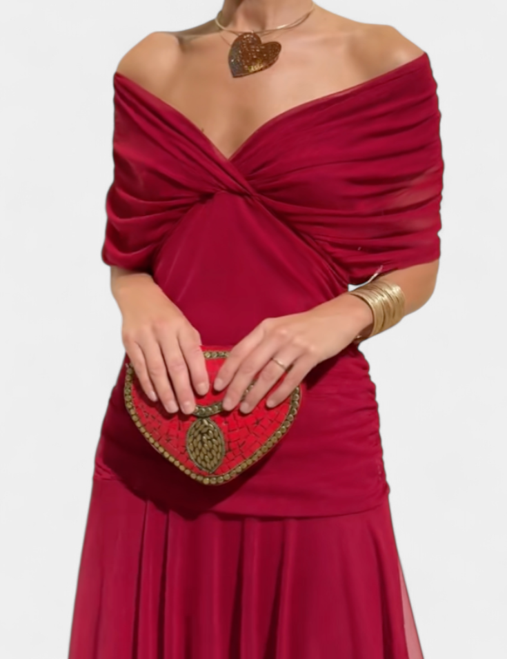 Nina | Long Floral V-Neck Dress
