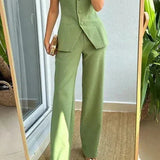 Sandra | Sleeveless Button-Up Set