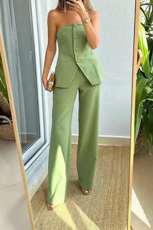 Sandra | Sleeveless Button-Up Set