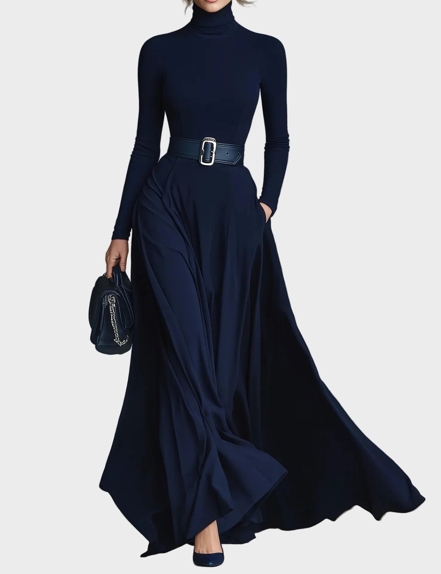 Cordelia | High-Neck Knitted Maxi Dress