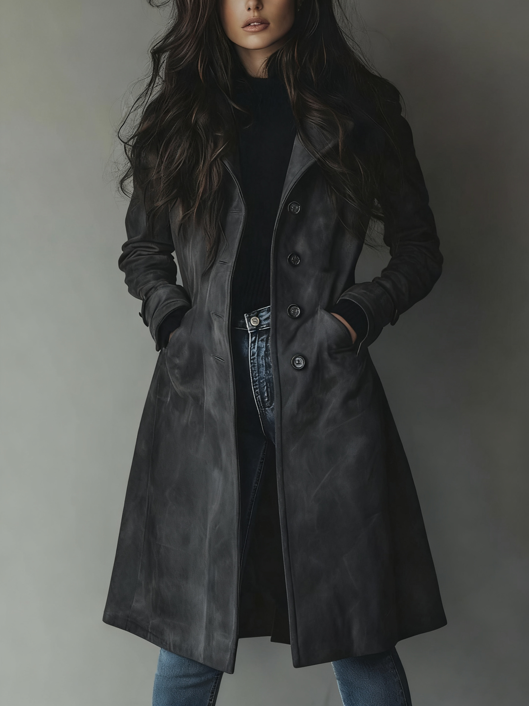 Alexandra | Vintage Suede Trench Coat