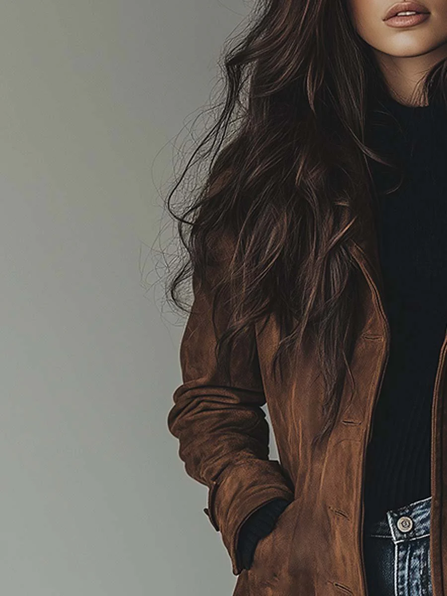 Alexandra | Vintage Suede Trench Coat