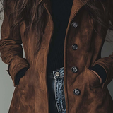 Alexandra | Vintage Suede Trench Coat