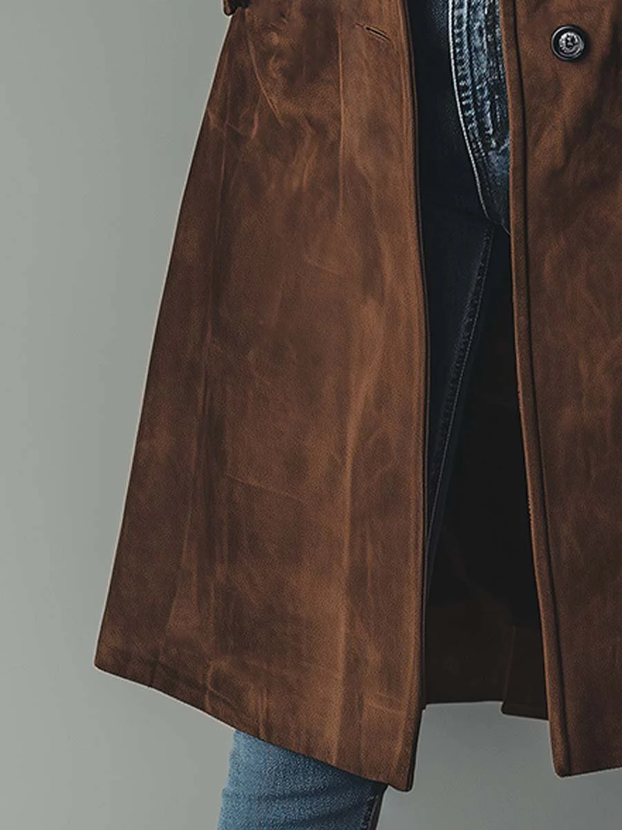 Alexandra | Vintage Suede Trench Coat