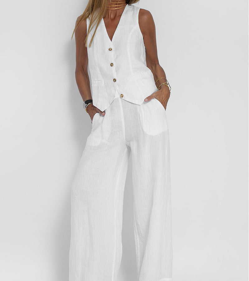Peggy | Waistcoat and Wide-Leg Trousers Set