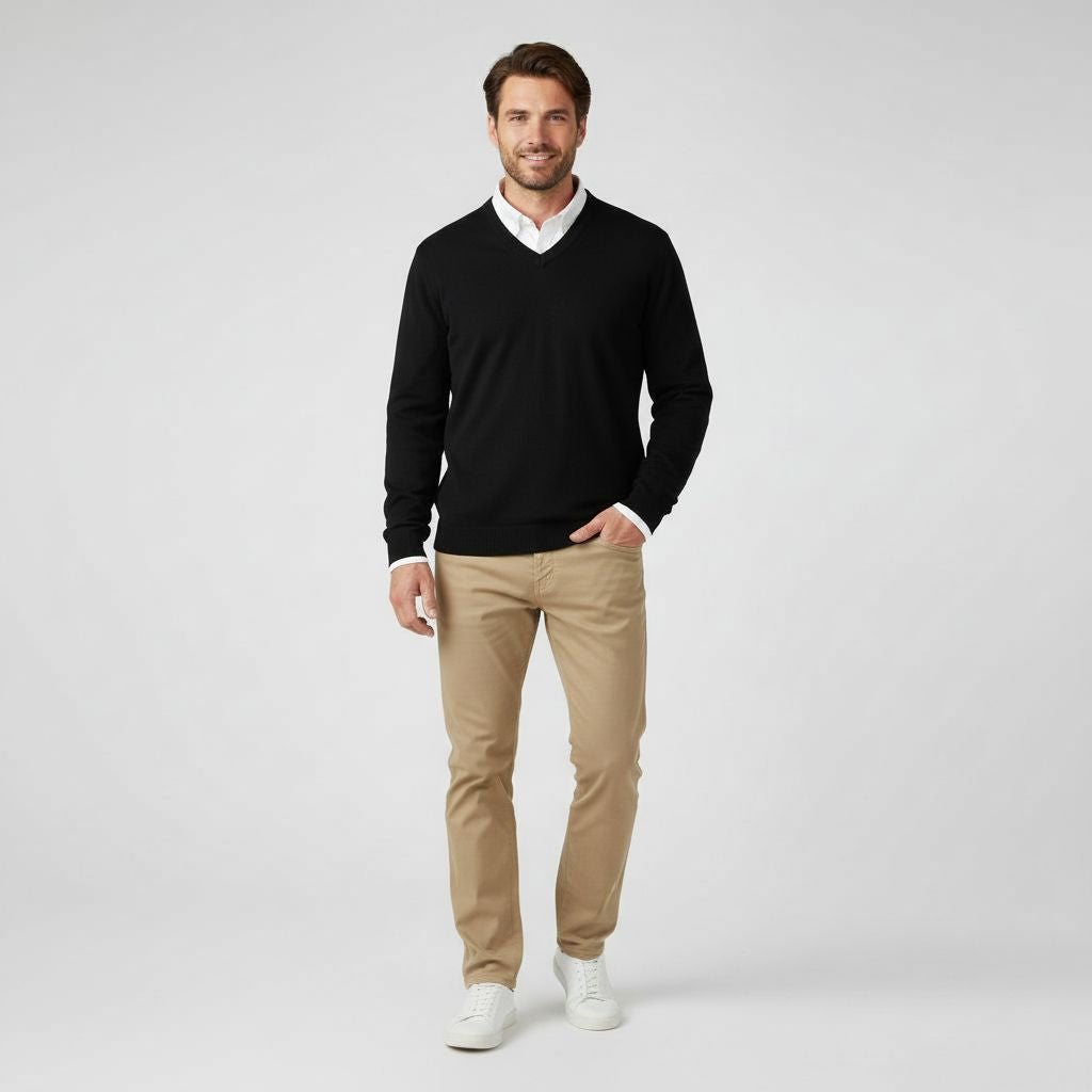 Stuart | Classic Men's V-Neck Jumper