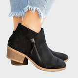 Diana | Leather Orthopaedic Winter Ankle Boots with Heel
